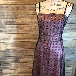 Jessica Howard pink dress black overlay size 6